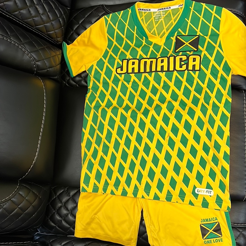 Boys authentic soccer shorts set.